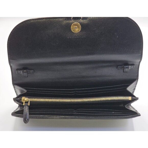 Burberry  Women's Black Soft Grain Leather  Wallet Size  Medium 2728 - Picture 5 of 13